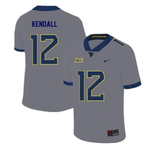 Men's West Virginia Mountaineers NCAA #12 Austin Kendall Gray Authentic Nike 2019 Stitched College Football Jersey LW15U26OX